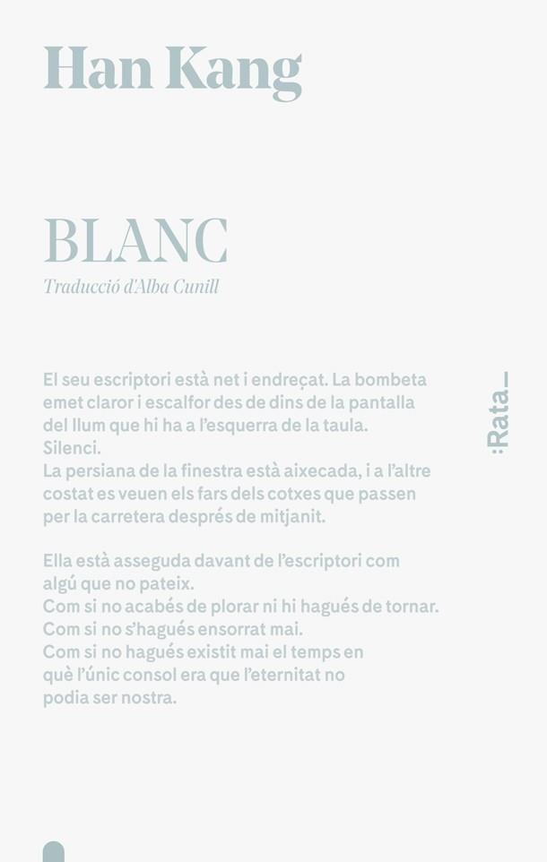 BLANC | 9788416738502 | HAN KANG | Llibreria La Gralla | Llibreria online de Granollers