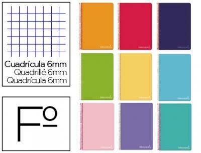 LLIBRETA FOLI LIDERPAPEL QUADRICULA ESPIRAL 80F 6MM | 8423473098688 | 09868 | Llibreria La Gralla | Llibreria online de Granollers