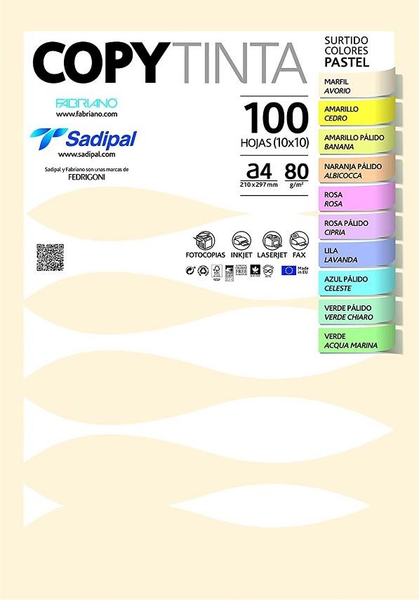 PAPER COPYTINTA FABRIANO A4 80 GR. MULTICOLOR PASTEL | 8427973113025 | 11302 | Llibreria La Gralla | Librería online de Granollers
