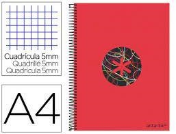 LLIBRETA ANTARTIK ESPIRAL A4 QUADRICULA MICROPERFORAT CARTRO VERMELL | 8423473114630 | 11463 | Llibreria La Gralla | Llibreria online de Granollers