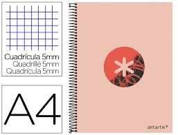 LLIBRETA A4 ANTARTIK ESPIRAL QUADRICULA 5X5 CARTRO ROSA | 8423473114654 | 11465 | Llibreria La Gralla | Librería online de Granollers