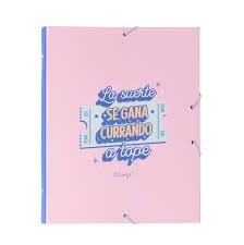 CARPETA SEPARADORS MR WONDERFUL LA SUERTE SE GANA CURRANDO A TOPE | 8435460770712 | Llibreria La Gralla | Llibreria online de Granollers