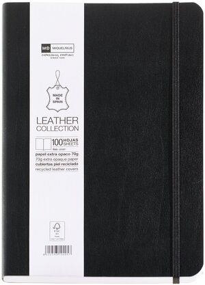 LLIBRETA A5 MIQUELRIUS BLANC PELL 100F NEGRE GOMA | 8422593104057 | 10405 | Llibreria La Gralla | Llibreria online de Granollers