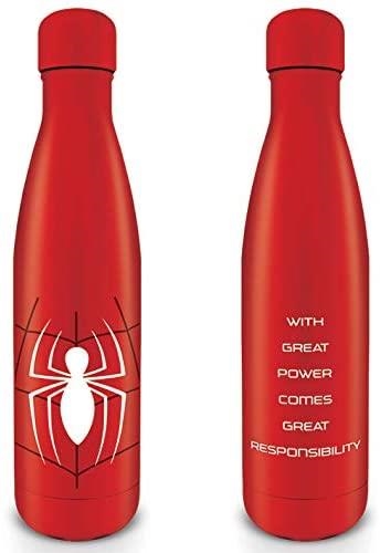 BOTELLA METALICA MARVEL SPIDER-MAN "WITH GREAT POWER COMES GREAT RESPONSABILITY" | 5050574255882 | PYRAMID | Llibreria La Gralla | Llibreria online de Granollers