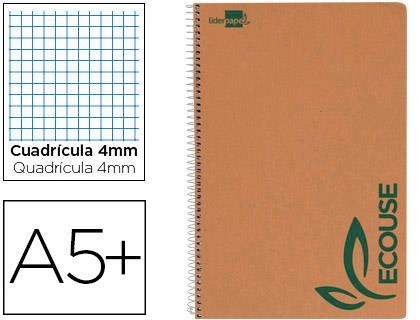 LLIBRETA A5 LIDERPAPEL QUADRICULA RECICLAT 4X4MM | 8423473910676 | BB03 | Llibreria La Gralla | Llibreria online de Granollers