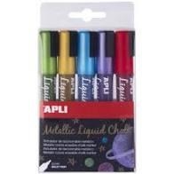 PACK 6 RETOLADORS LIQUID CHALK ESBBORRABLES COLORS  METALICS | 8410782170822 | 17082 | Llibreria La Gralla | Llibreria online de Granollers
