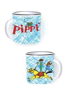 TAZA PIPPI BLANCA CON RAYAS AZULES | 8437020229111 | ASTRID LINDGREN COMPANY | Llibreria La Gralla | Librería online de Granollers