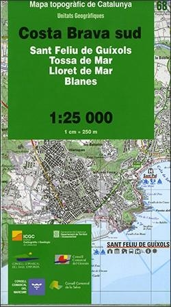 COSTA BRAVA SUD MAPA ICGN 68 (SANT FELIU DE GUÍXOLS, TOSSA DE MAR, LLORET DE MAR, BLANES | 9788439394372 | Llibreria La Gralla | Llibreria online de Granollers