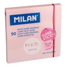BLOC NOTES  SUPER ADHESIVES 76X76 ROSA PASTEL | 8411574089933 | 41711P890 | Llibreria La Gralla | Llibreria online de Granollers