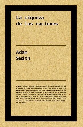 RIQUEZA DE LAS NACIONES, LA  | 9788417893965 | SMITH, ADAM | Llibreria La Gralla | Librería online de Granollers