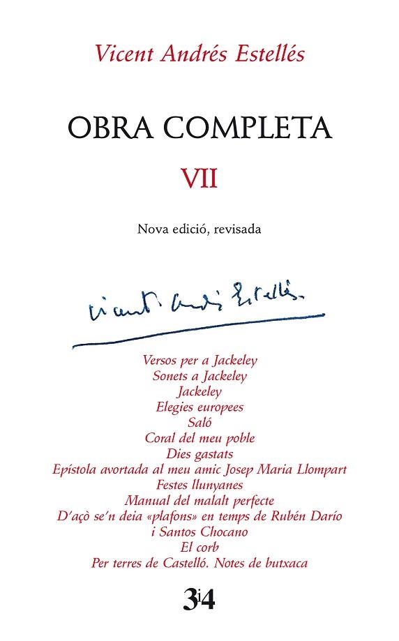 OBRA COMPLETA, VOL.VII | 9788417469306 | ANDRES ESTELLES, VICENT | Llibreria La Gralla | Librería online de Granollers