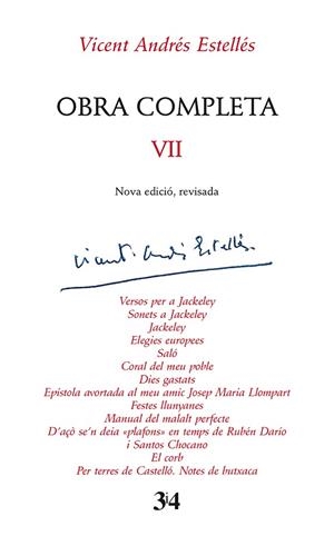 OBRA COMPLETA, VOL.VII | 9788417469306 | ANDRES ESTELLES, VICENT | Llibreria La Gralla | Librería online de Granollers