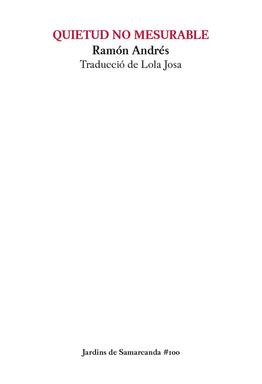 QUIETUD NO MESURABLE | 9788497667258 | ANDRÉS GONZÁLEZ-COBOS, RAMÓN | Llibreria La Gralla | Librería online de Granollers