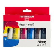 CAIXA ACRILICS 6 UN AMSTERDAM 6X20ML PRIMARIS | 8712079451158 | 17820500 | Llibreria La Gralla | Librería online de Granollers