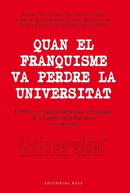 QUAN EL FRANQUISME VA PERDRE LA UNIVERSITAT | 9788418434471 | VVAA | Llibreria La Gralla | Llibreria online de Granollers