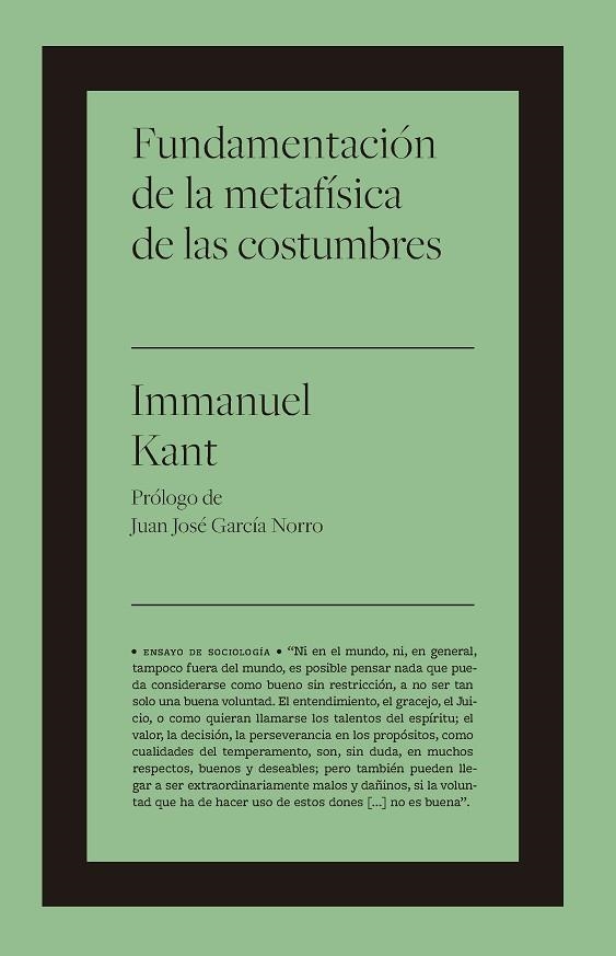 FUNDAMENTACIÓN DE LA METAFÍSICA DE LAS COSTUMBRES | 9788417893101 | KANT, IMMANUEL | Llibreria La Gralla | Llibreria online de Granollers