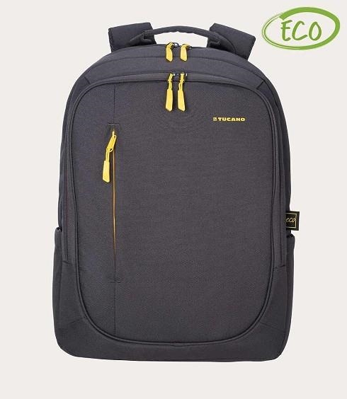 MOTXILLA TUCANO BIZIP 17" NEGRA CINTA GROGA | 8020252118225 | TUCBKZ17-BK | Llibreria La Gralla | Llibreria online de Granollers