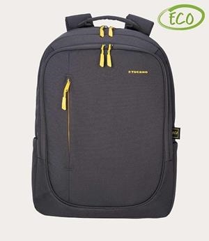 MOTXILLA TUCANO BIZIP 17" NEGRA CINTA GROGA | 8020252118225 | TUCBKZ17-BK | Llibreria La Gralla | Librería online de Granollers