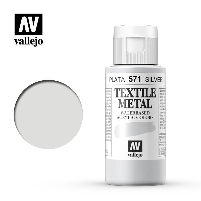 PINTURA TEXTILE VALLEJO 60ML PLATA | 8429551405713 | 40571 | Llibreria La Gralla | Llibreria online de Granollers