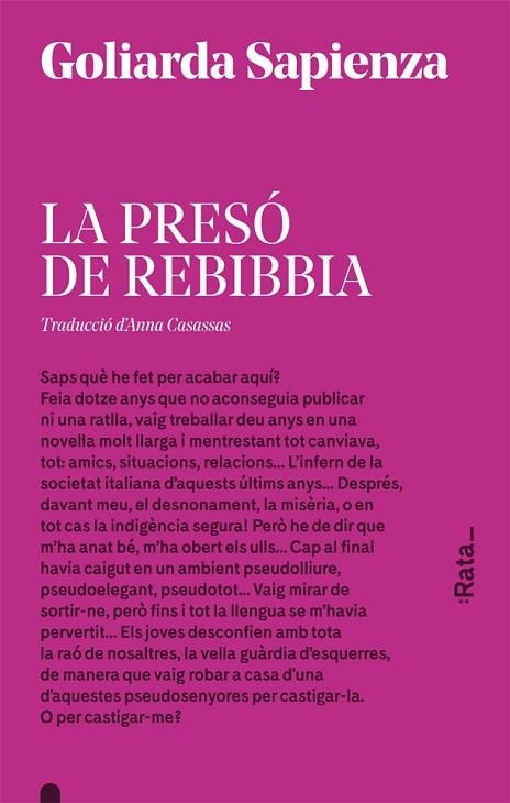 PRESÓ DE REBIBBIA, LA | 9788416738175 | SAPIENZA, GOLIARDA | Llibreria La Gralla | Librería online de Granollers