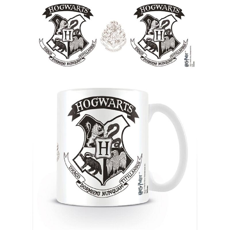 TAZA DESAYUNO HARRY POTTER ESCUDO HOGWARTS NEGRO | 5050574223843 | PYRAMID | Llibreria La Gralla | Librería online de Granollers