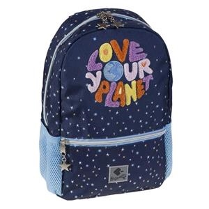 MOTXILLA PETITA BUSQUETS LOVE YOUR PLANET BLAVA | 8422829655834 | BUS180709600 | Llibreria La Gralla | Llibreria online de Granollers