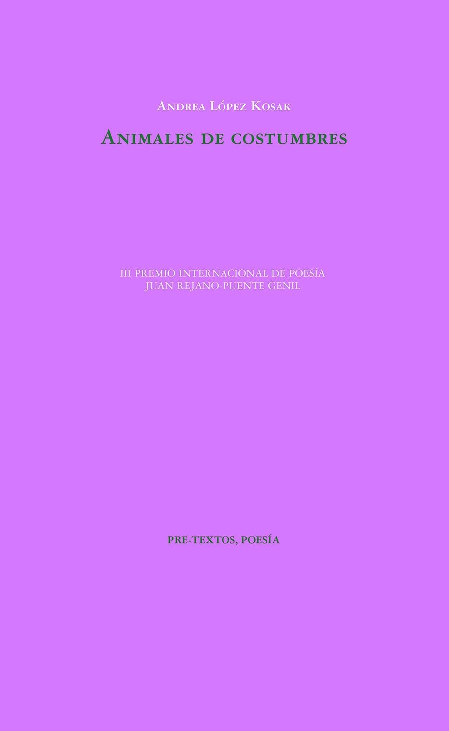 ANIMALES DE COSTUMBRES | 9788418935138 | LÓPEZ KOSAK, ANDREA | Llibreria La Gralla | Llibreria online de Granollers