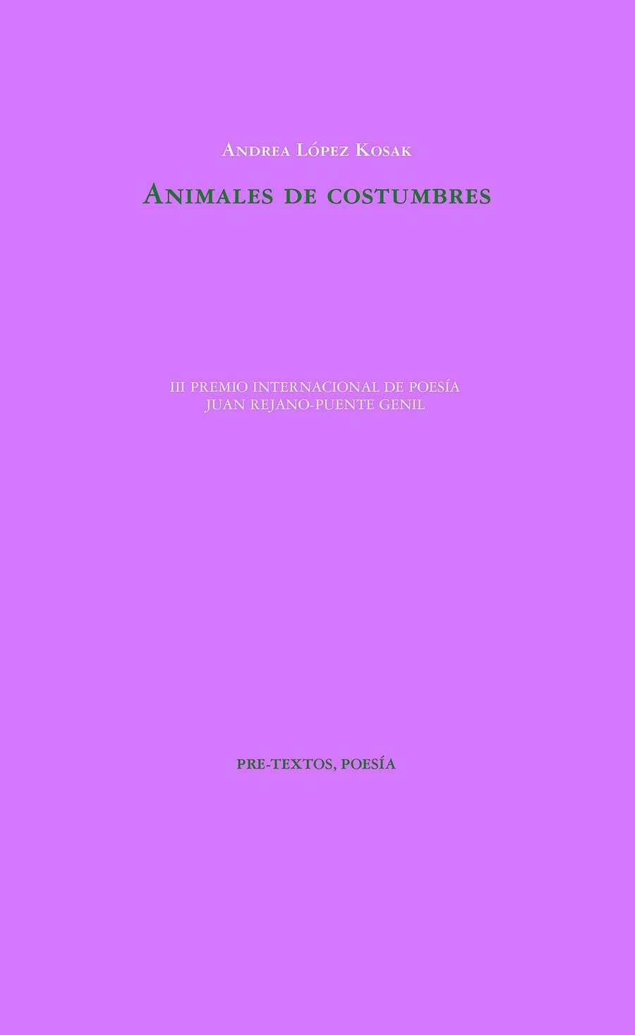 ANIMALES DE COSTUMBRES | 9788418935138 | LÓPEZ KOSAK, ANDREA | Llibreria La Gralla | Llibreria online de Granollers