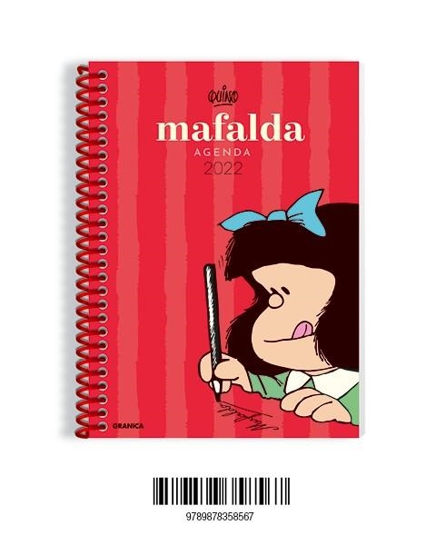 AGENDA 2022 MAFALDA ANILLADA COLUMNAS ROJA | 9789878358567 | QUINO | Llibreria La Gralla | Llibreria online de Granollers