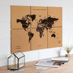 MAPA DEL MUNDO DE CORCHO XL NEGRO - WOODY MAP NATURAL PUZZLE (6 PIEZAS) | 8436563407635 | MISS WOOD | Llibreria La Gralla | Librería online de Granollers