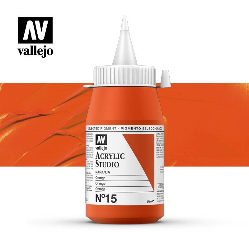ACRÍLIC STUDIO VALLEJO 500ML 15 TARONJA DE CADMI | 8429551230155 | 23015 | Llibreria La Gralla | Librería online de Granollers