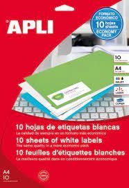 ETIQUETES BLANQUES 48.5X25.4  10 FULLES | 8410782129257 | 12925 | Llibreria La Gralla | Librería online de Granollers