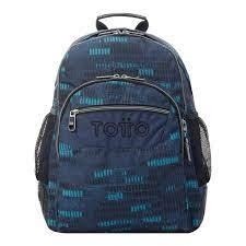 MOTXILLA TOTTO CRAYOLES ESTAMPAT BLAU TURQUESA NEGRE | 7704758476225 | TOTMA04ECO0182126H0J8 | Llibreria La Gralla | Llibreria online de Granollers