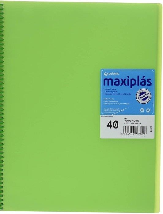 CARPETA 40 FUNDES MAXIPLAS VERDA | 8413623983094 | 39834021 | Llibreria La Gralla | Llibreria online de Granollers