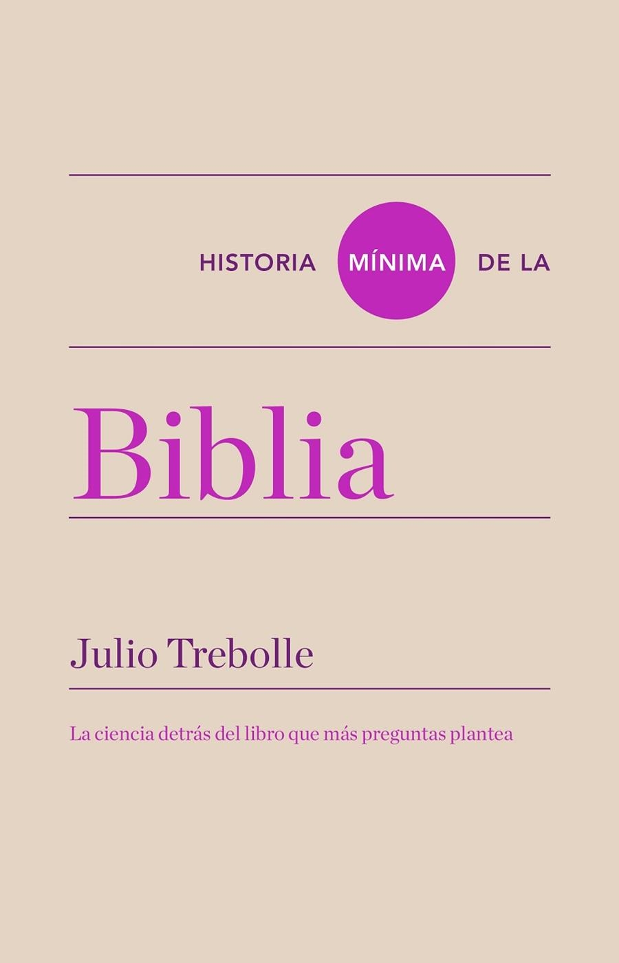 HISTORIA MÍNIMA DE LA BIBLIA | 9788418895081 | TREBOLLE, JULIO | Llibreria La Gralla | Llibreria online de Granollers