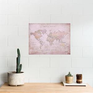 MAPAMUNDI CORCHO - WOODY MAP WATERCOLOR DUSTY ROSE | 8436563407802 | MISS WOOD | Llibreria La Gralla | Librería online de Granollers