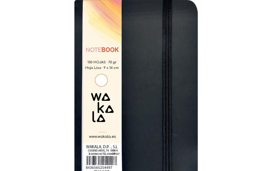 LLIBRETA A6 WAKALA LLIS GOMA NEGRA | 8436565254497 | CU1357 | Llibreria La Gralla | Librería online de Granollers