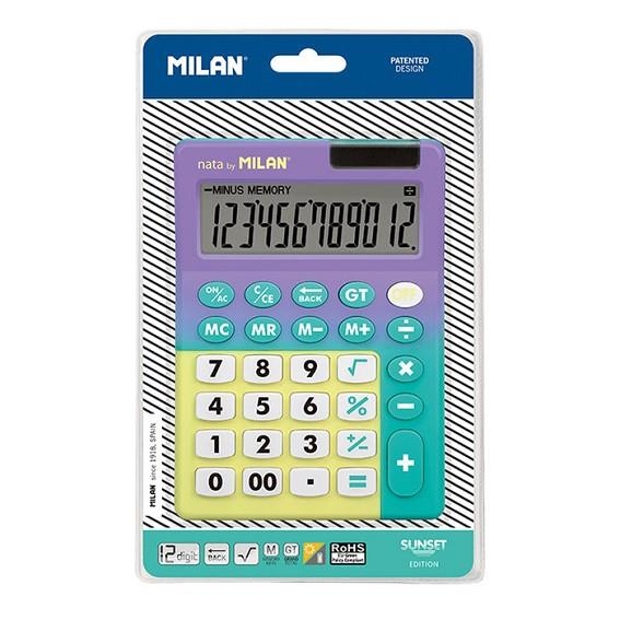 CALCULADORA MILAN 12 DIGITS SUNSET LILA | 8411574093671 | 151812SNPRBL | Llibreria La Gralla | Librería online de Granollers