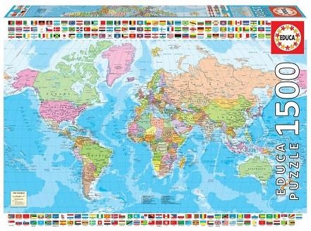 PUZZLE EDUCA 1500 MAPAMUNDI | 8412668185005 | EDUCA | Llibreria La Gralla | Llibreria online de Granollers