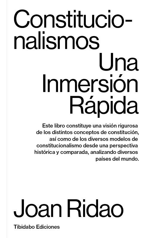 CONSTITUCIONALISMOS | 9788413478364 | RIDAO MARTÍN, JOAN | Llibreria La Gralla | Llibreria online de Granollers