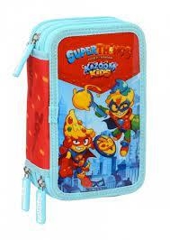 PLUMIER TRIPLE SAFTA SUPERTHINGS BLAU | 8412688464272 | SAF412276857 | Llibreria La Gralla | Llibreria online de Granollers