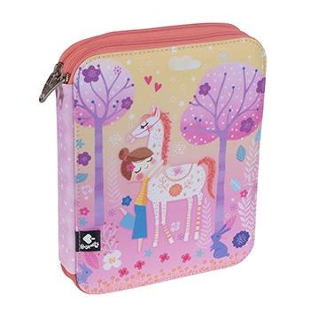 PLUMIER DOBLE BUSQUETS CAVALL NENA ROSA | 8422829663068 | BUS1762409720 | Llibreria La Gralla | Librería online de Granollers