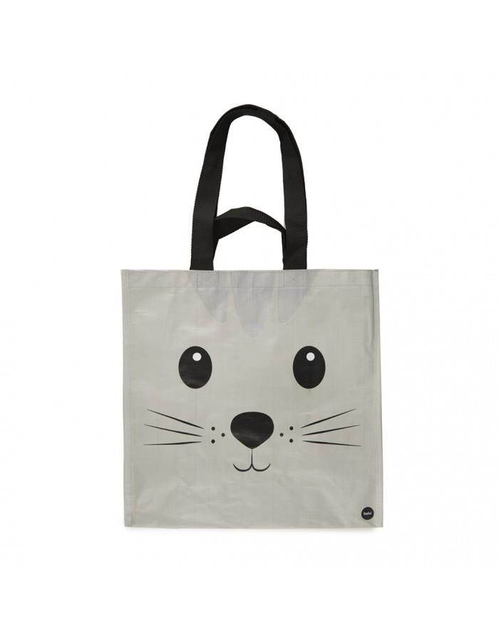 BOSSA DE COMPRA RECICLADA KITTY GRIS | 8430306274508 | BLAVI GIFT | Llibreria La Gralla | Llibreria online de Granollers
