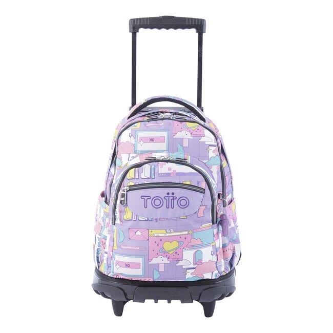 MOTXILLA RODES TOTTO RENGLONES ESTAMPADA LILA | 7704758568883 | TOTMA03ECO0062210P2QI | Llibreria La Gralla | Llibreria online de Granollers
