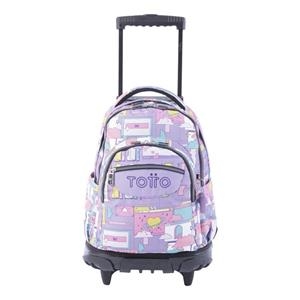MOTXILLA RODES TOTTO RENGLONES ESTAMPADA LILA | 7704758568883 | TOTMA03ECO0062210P2QI | Llibreria La Gralla | Llibreria online de Granollers
