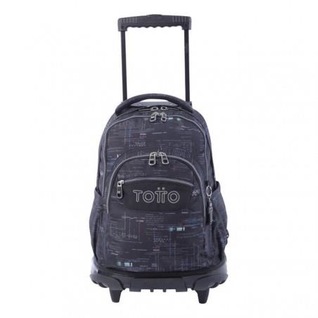 MOTXILLA RODES TOTTO RENGLONES ESTAMPADA NEGRA | 7704758568852 | TOTMA03ECO0062210P | Llibreria La Gralla | Llibreria online de Granollers