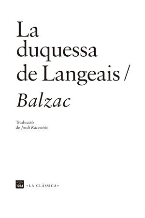 DUQUESSA DE LANGEAIS, LA | 9788418858161 | BALZAC, HONORÉ DE | Llibreria La Gralla | Librería online de Granollers