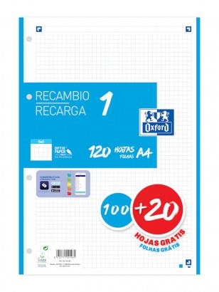 RECANVI FULLS OXFORD A4 BLAU | 8412771041465 | 400158058 | Llibreria La Gralla | Librería online de Granollers