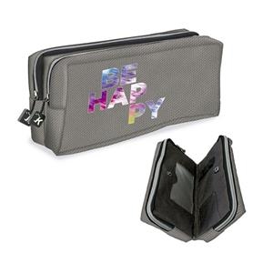 PORTATOT SENFORT DOBLE CREMALLERA BE HAPPY GRIS | 8412885199724 | SEN18415221 | Llibreria La Gralla | Llibreria online de Granollers