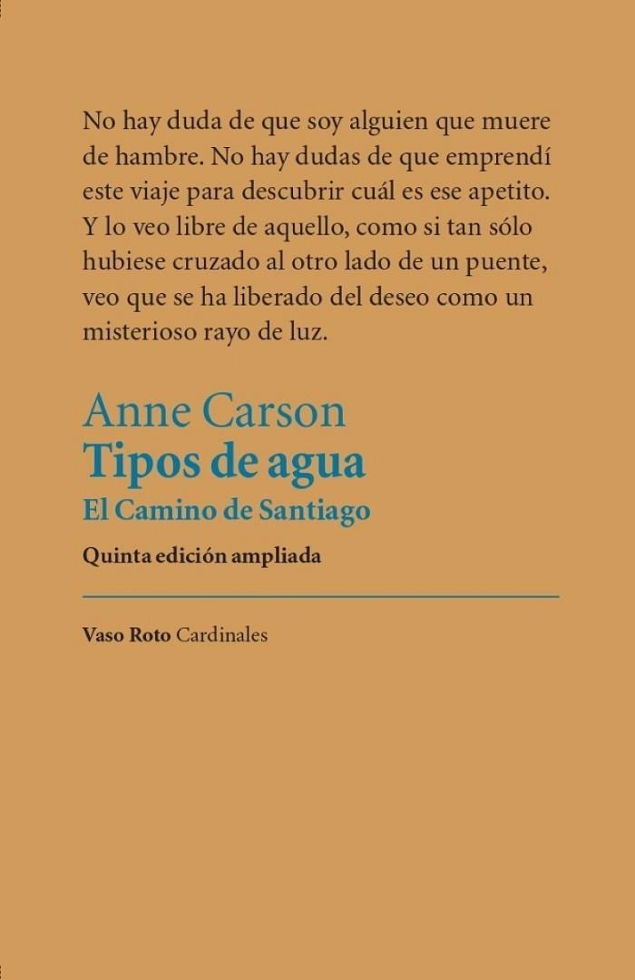 TIPOS DE AGUA | 9788412519716 | CARSON, ANNE | Llibreria La Gralla | Llibreria online de Granollers